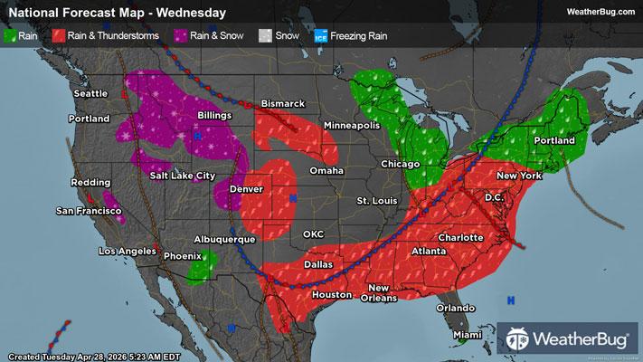 Wednesday's Weather Outlook