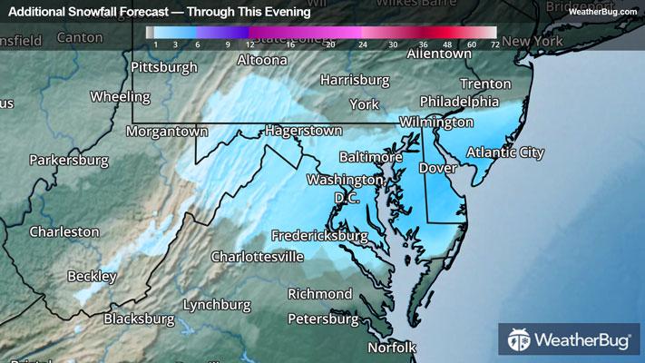 Snowfall Forecast Through This Evening