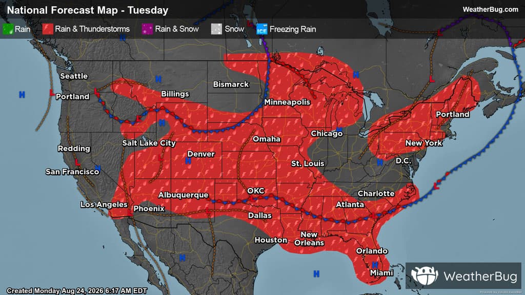 Tuesday's Weather Outlook