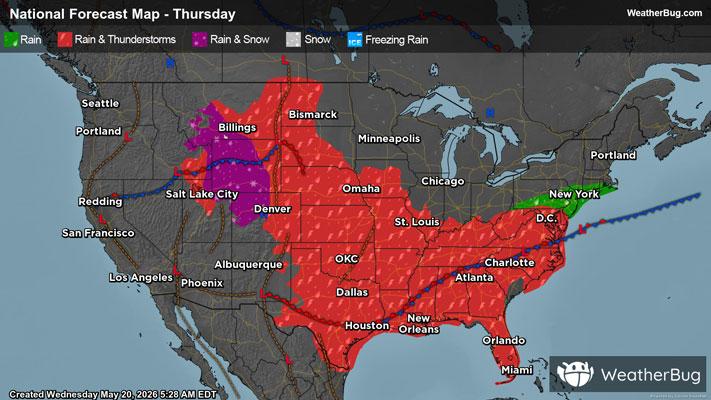 Thursday's Weather Outlook