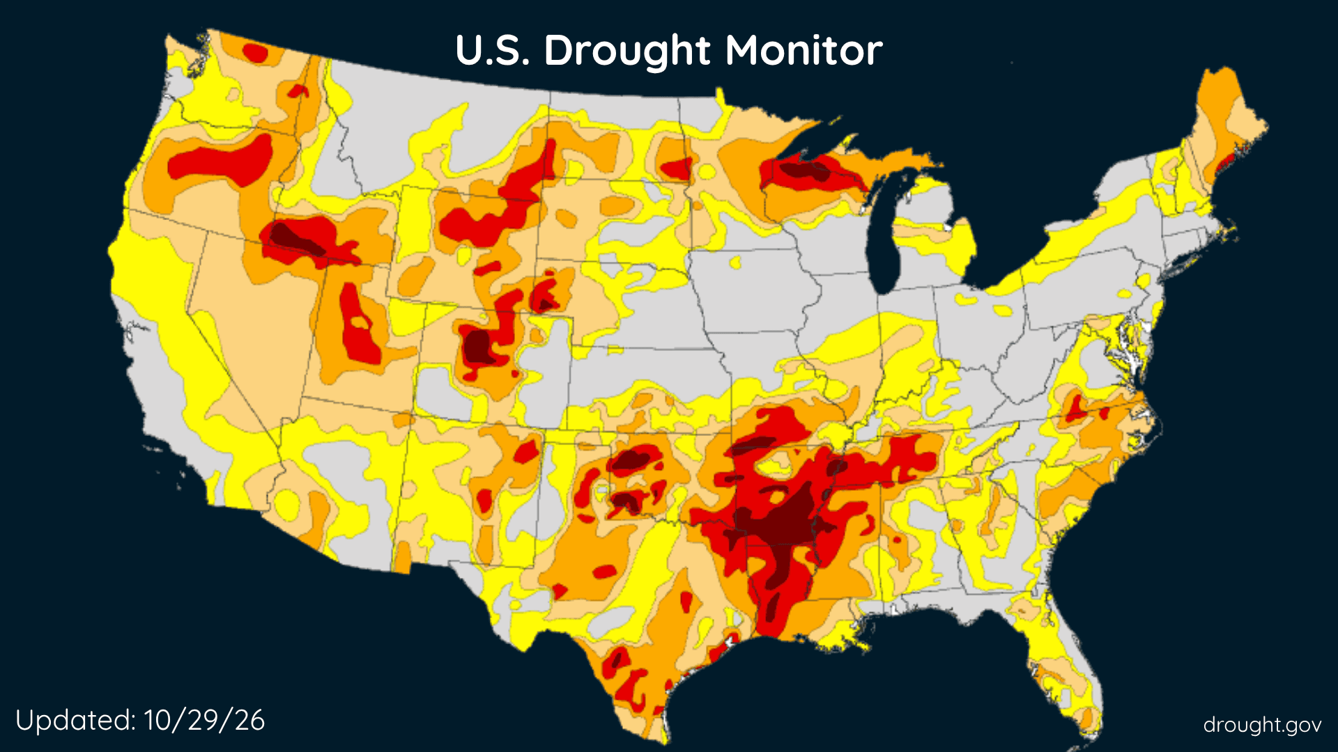 Latest Drought Conditions Across US