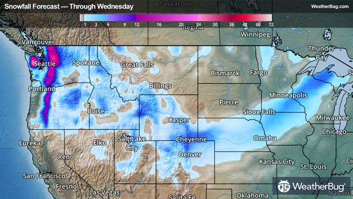Snow Forecast Through Wednesday