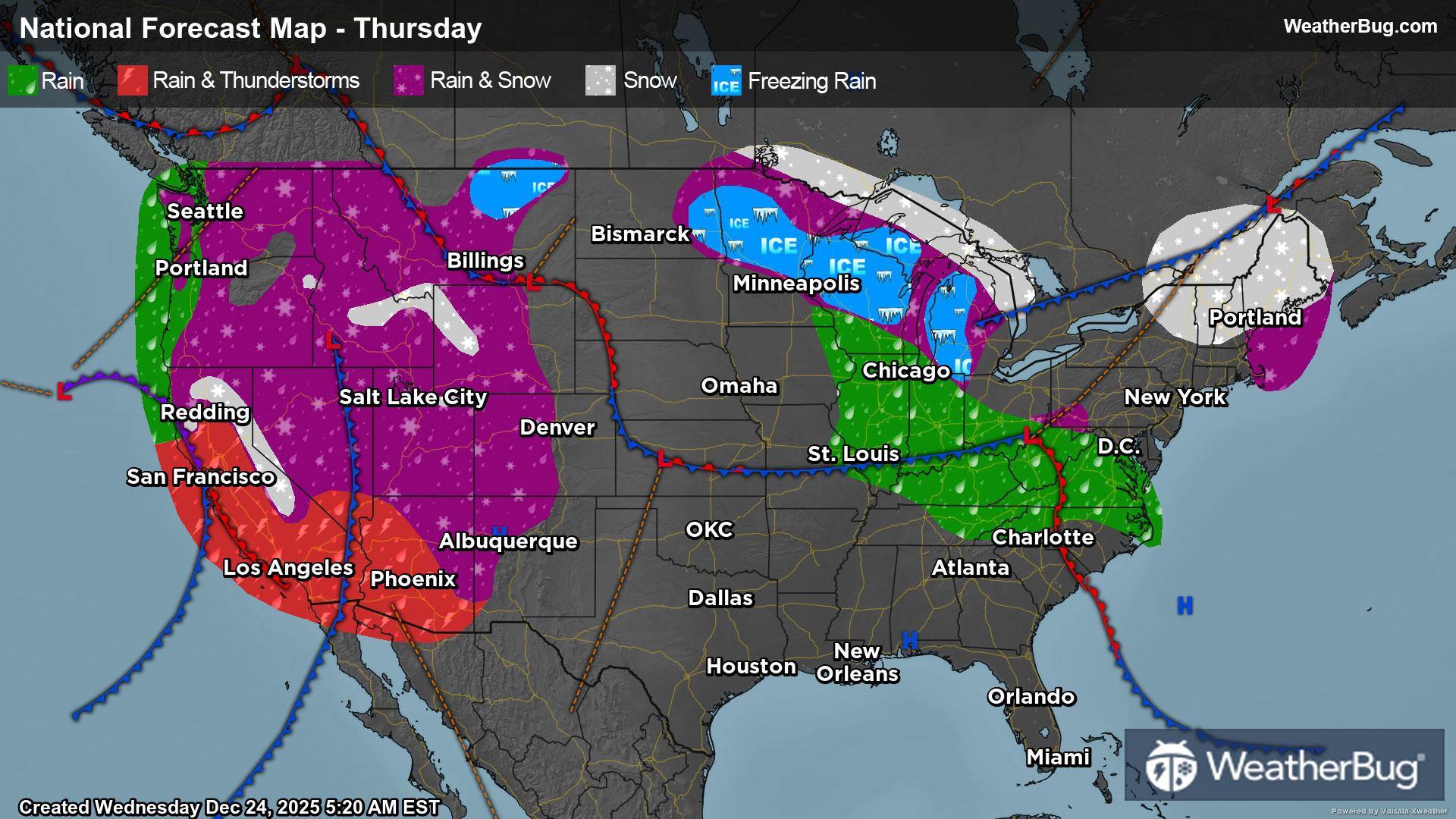 Christmas Day's Weather Outlook