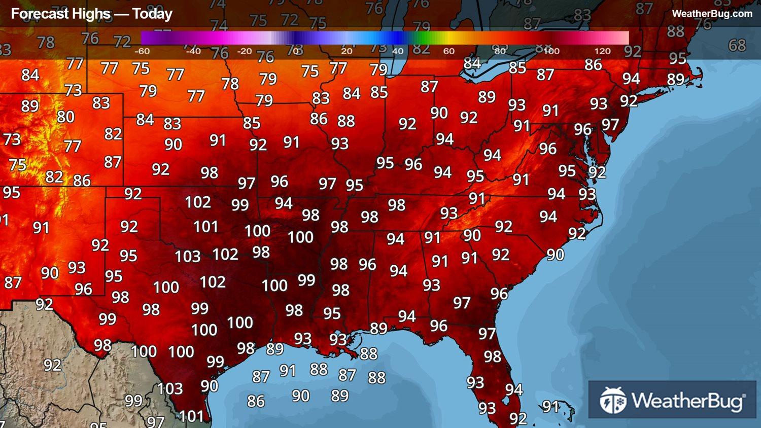 Today's High Temperature Forecast