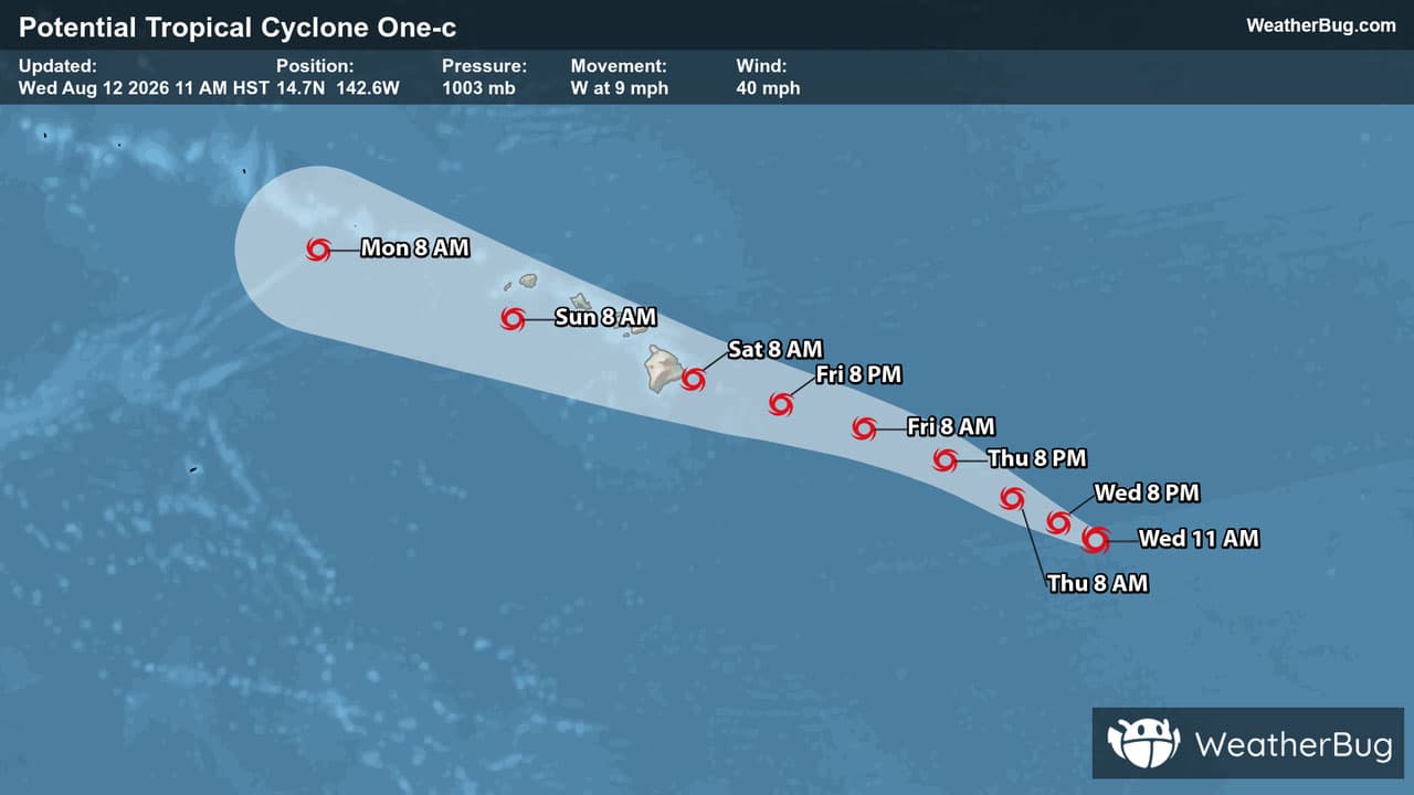 PTC #1's track toward Hawaii