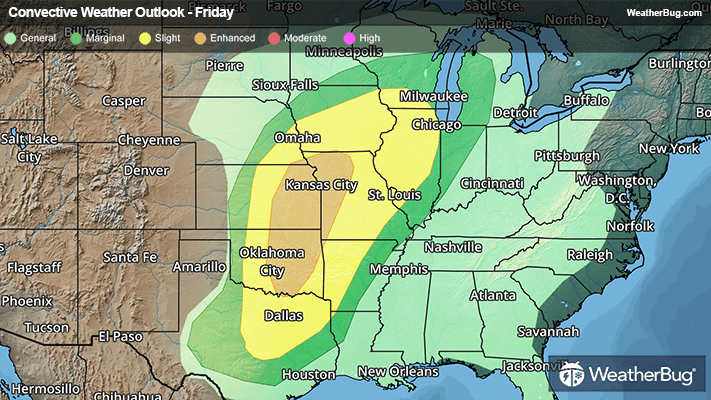Friday's Severe Thunderstorm Outlook