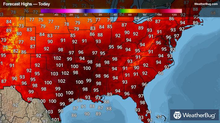 Today's High Temperature Forecast