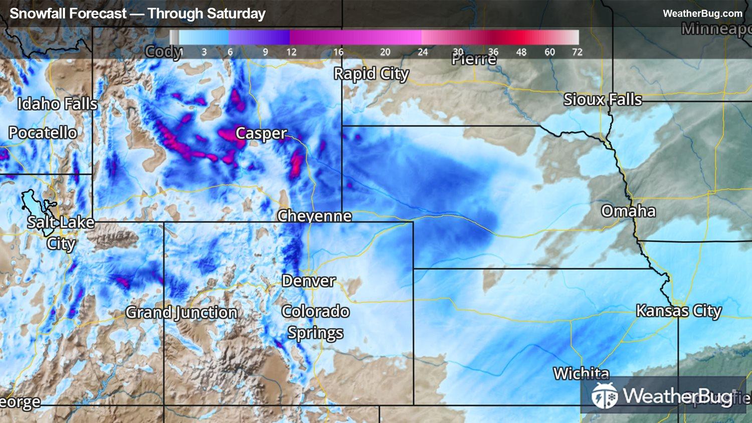 Forecast Snow Accumulations Through Saturday