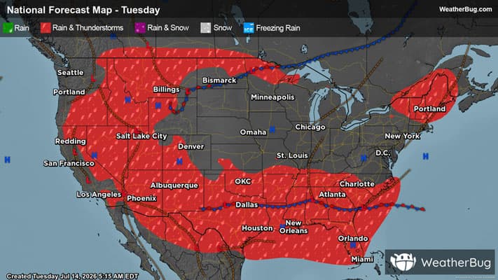 Tuesday's Weather Outlook