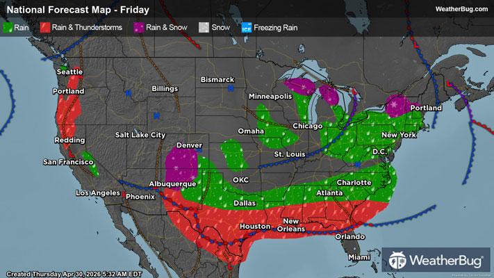 Friday's Weather Outlook