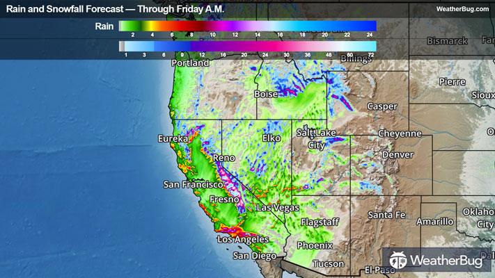 Rain and Snow Totals Through Christmas