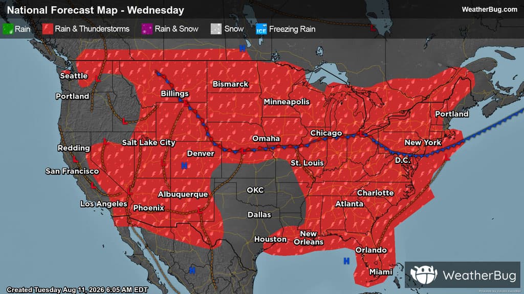 Wednesday's Weather Outlook