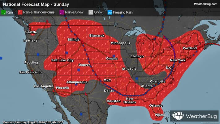 Sunday's Weather Outlook