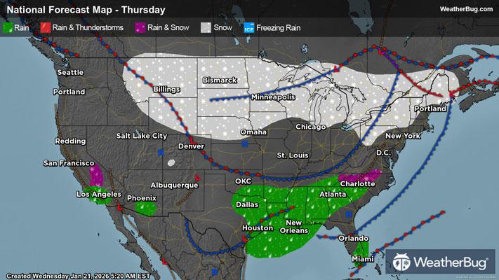 Thursday's Weather Outlook
