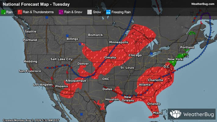 Tuesday's Weather Outlook