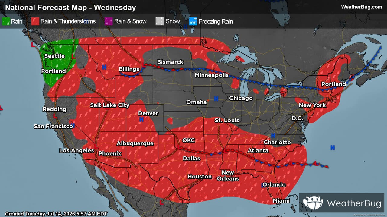 Tuesday's Weather Outlook