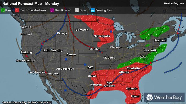 Monday's Weather Outlook