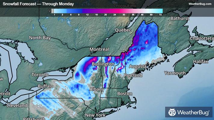 Snowfall Forecast Through Monday