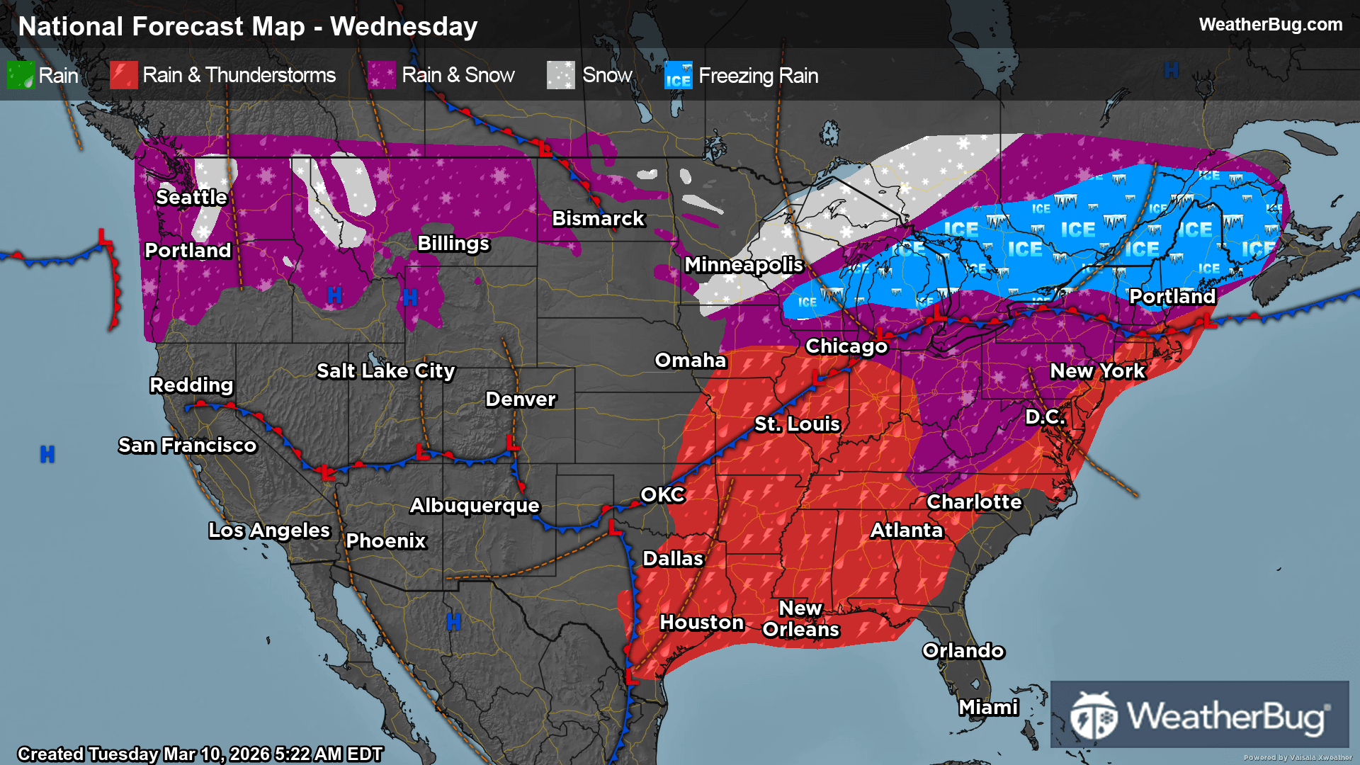 Wednesday's Weather Outlook