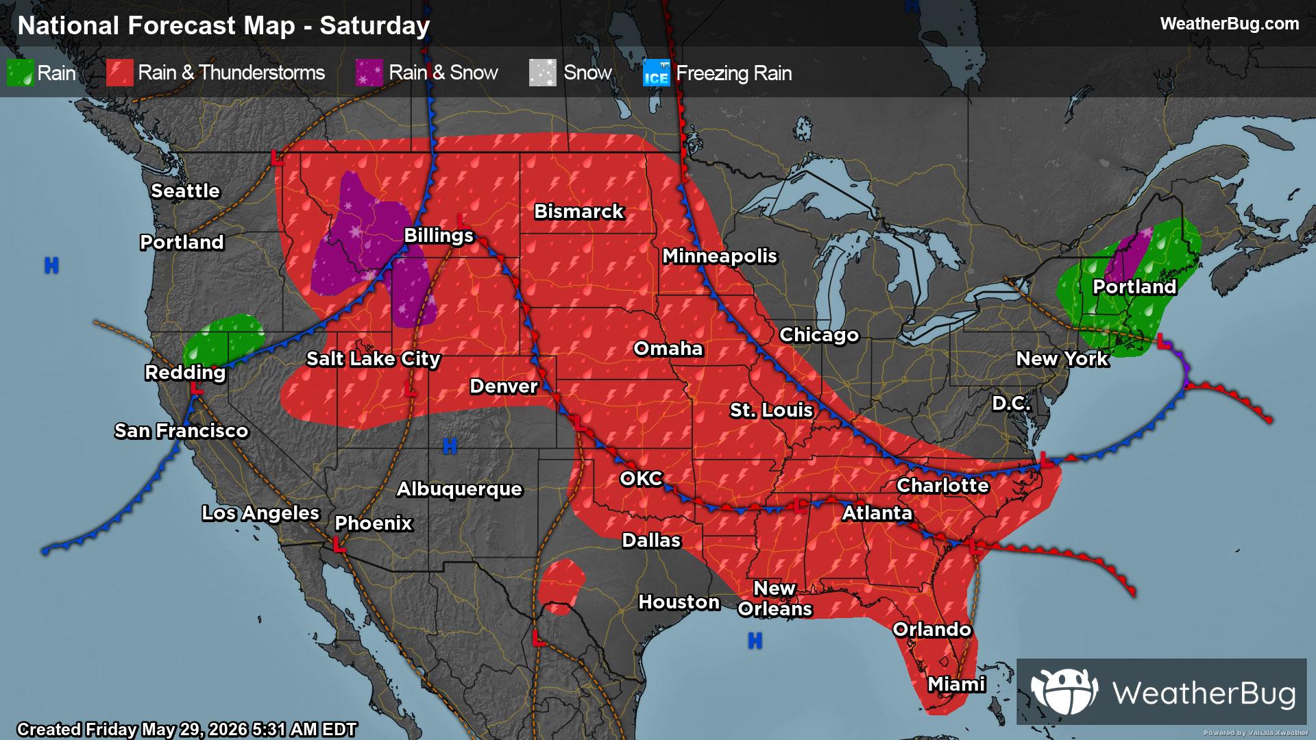 Saturday's Weather Outlook