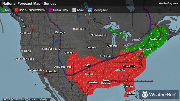 Sunday's Weather Outlook