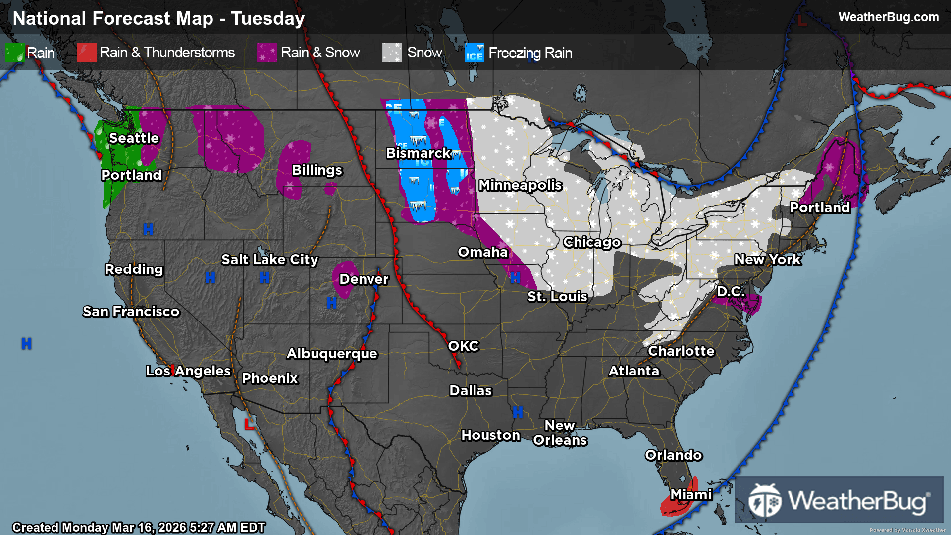 Tuesday's Weather Outlook
