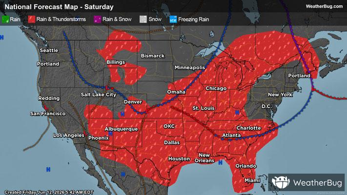 Saturday's Weather Outlook