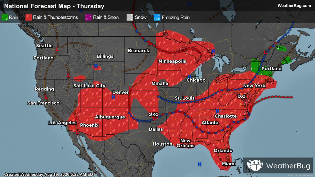Thursday's Weather Outlook