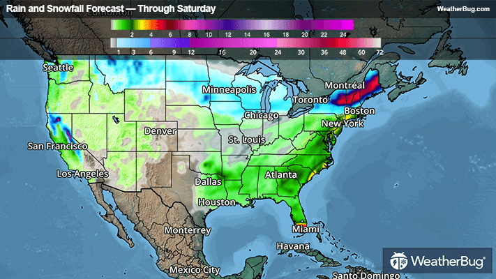 Rain and Snow forecast through Saturday