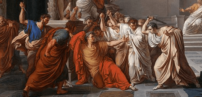 The death of Julius Caesar (La morte di Cesare by Vincenzo Camuccini via Wikimedia Commons)