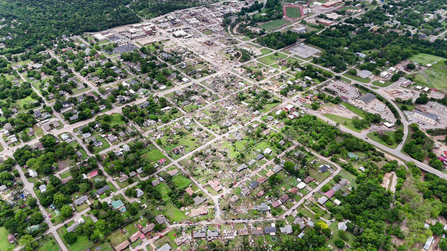 A significant tornado carved a path across downtown Sulphur, Okla., on April 27th, leading to extreme damage. (via Wikimedia Commons)