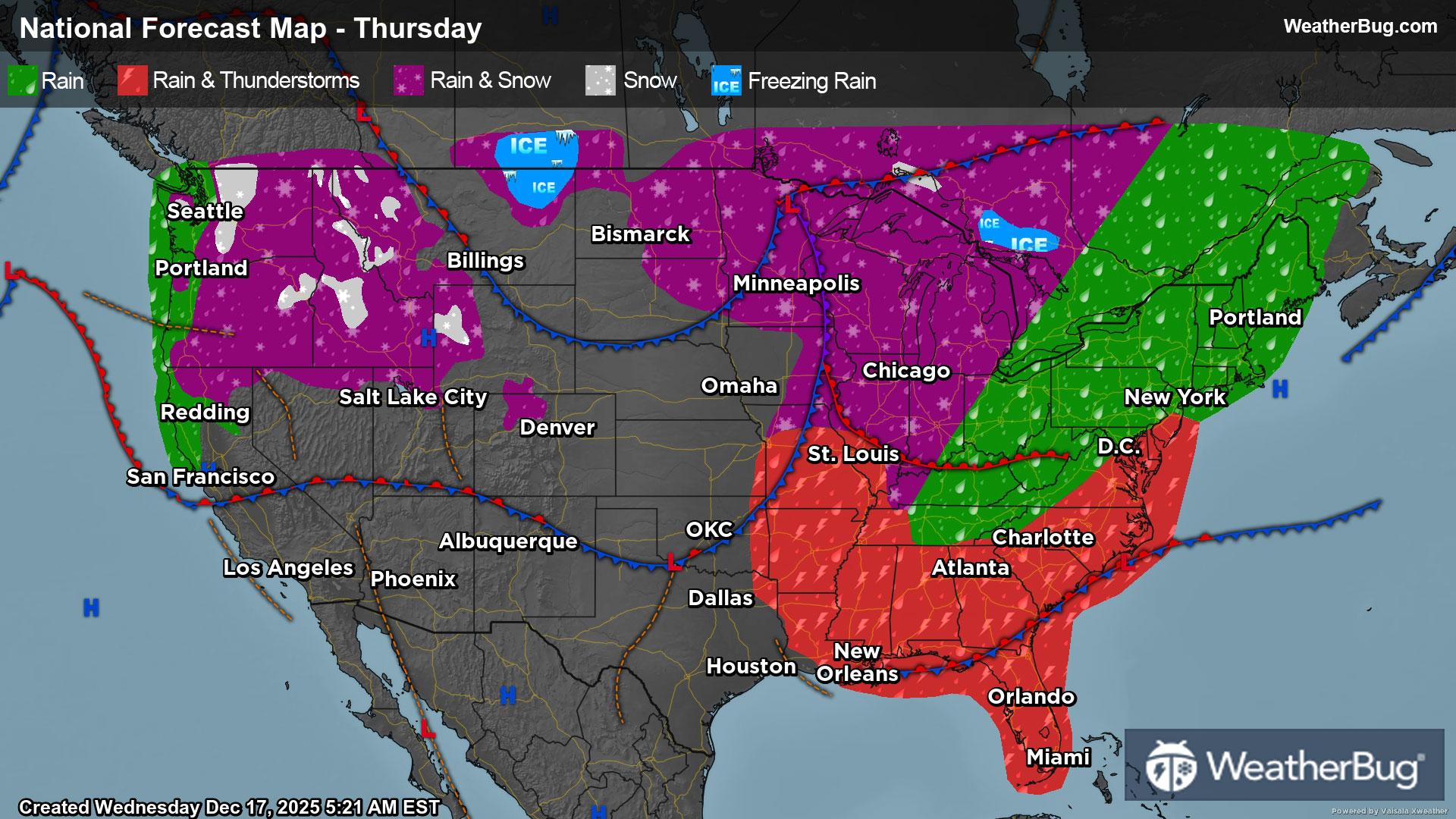 Thursday's Weather Outlook