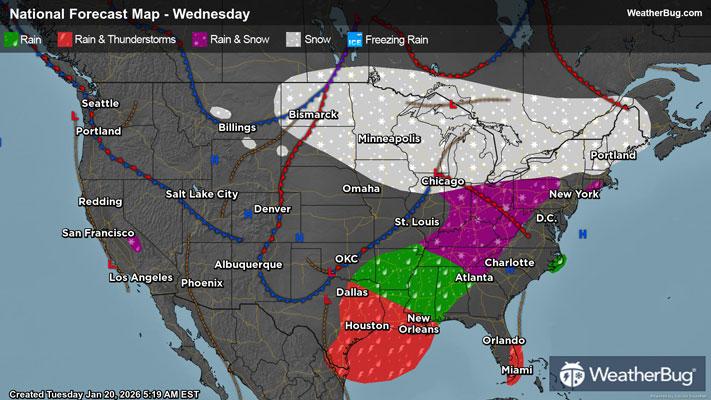 Wednesday's Weather Outlook