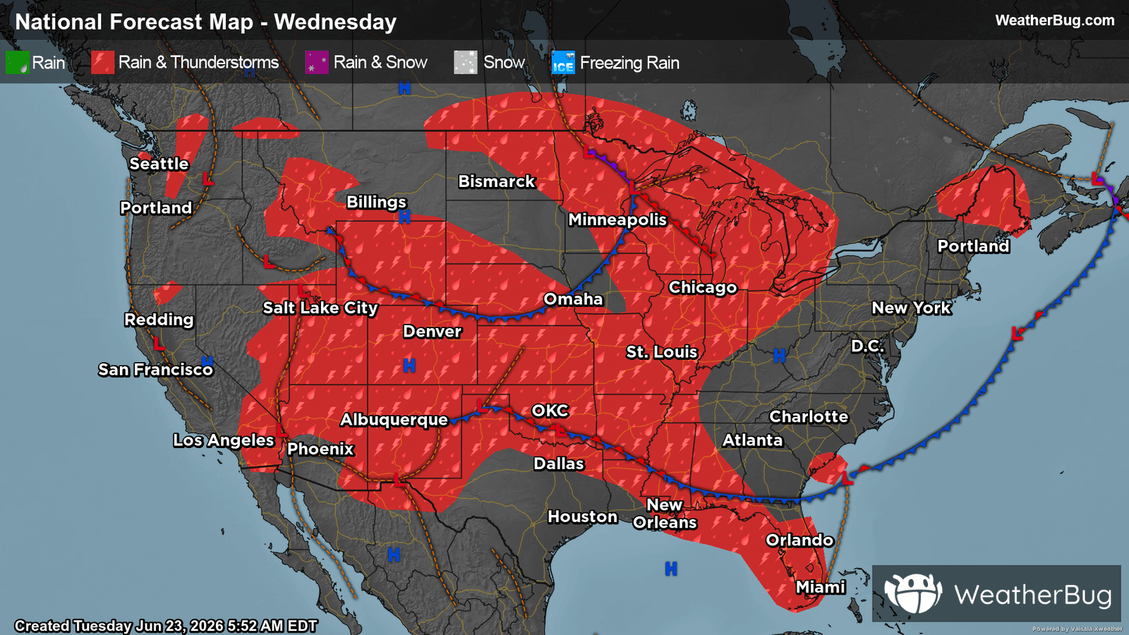 Wednesday's Weather Outlook