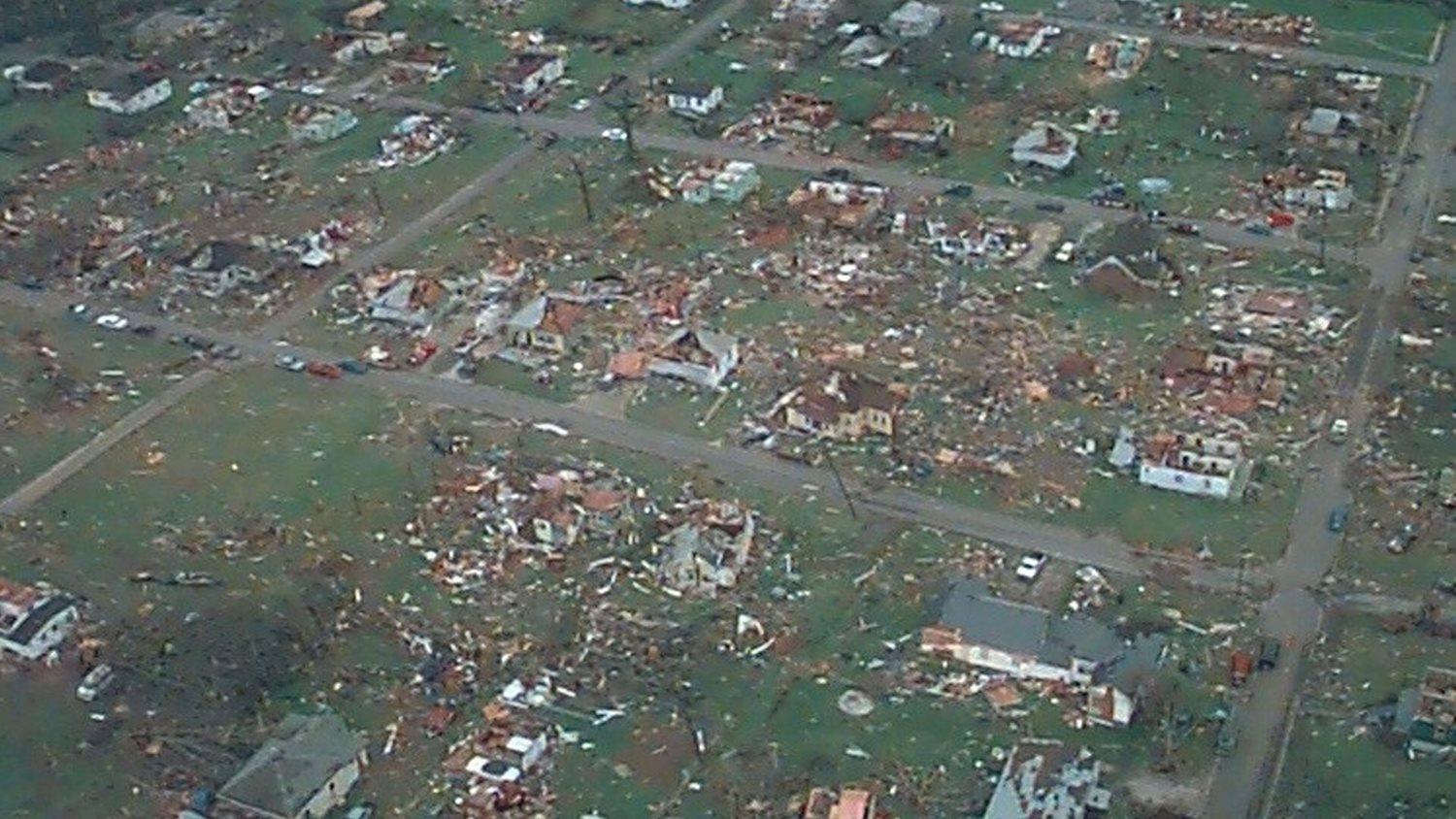 Significant destruction can be seen from the tornado in Jefferson County, Ala. (NWS Birmingham).