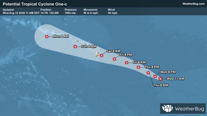 PTC #1's track toward Hawaii