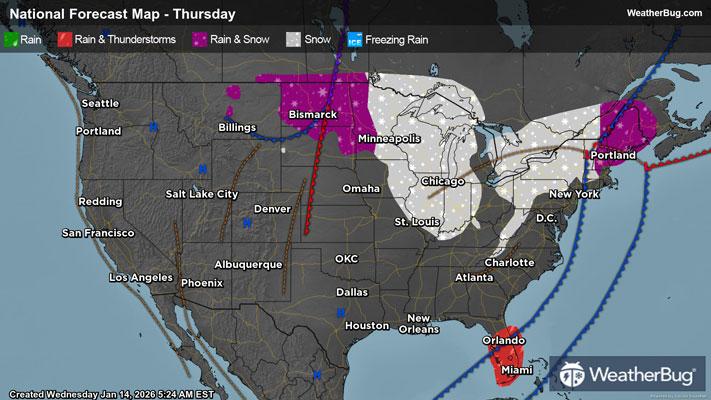 Thursday's Weather Outlook