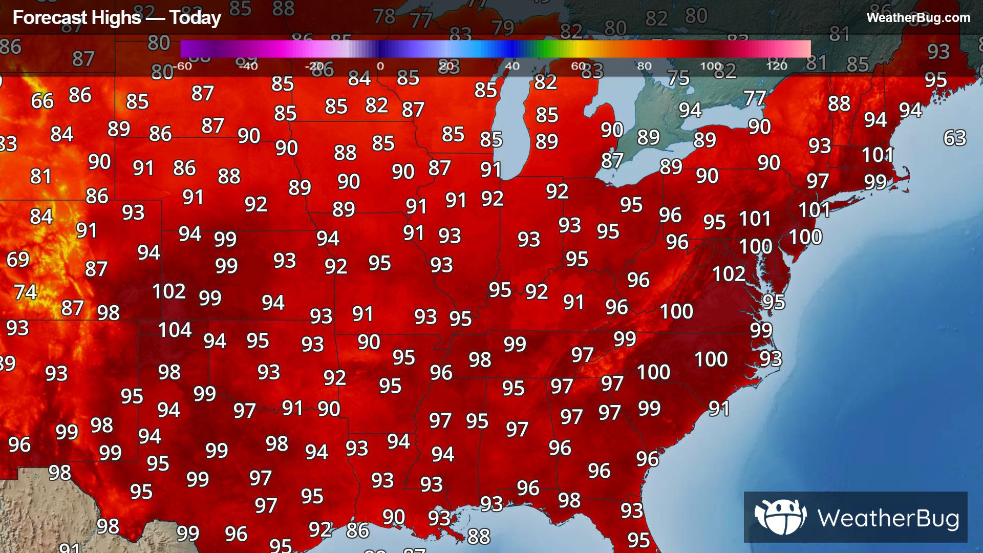 Today's High Temperatures