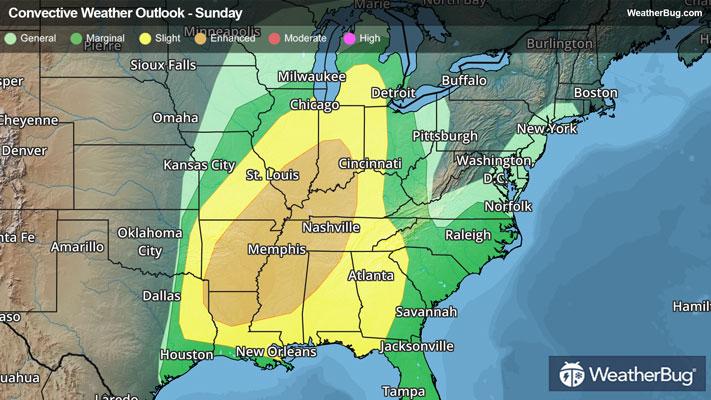 Sunday's Severe Weather Outlook