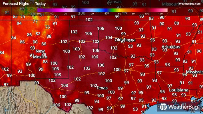Today's high temperatures