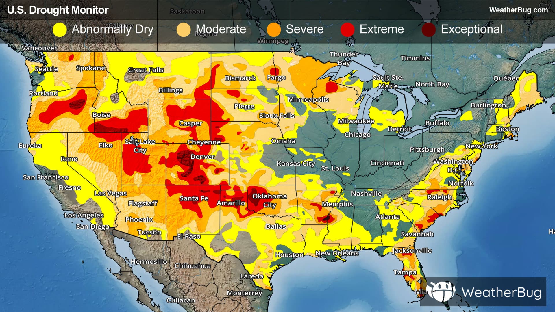 Drought Monitor for August 13, 2026