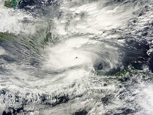Hurricane Otto is seen at peak intensity immediately before making landfall on Nicaragua's southeast coast on November 24, 2016. (Courtesy of NASA)