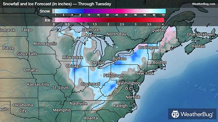 Snowfall Forecast Through Tuesday