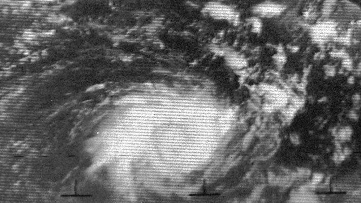 Cyclone Tracy seen by the ESSA-8 satellite on December 25, 1974 (NASA/Wikimedia Commons).