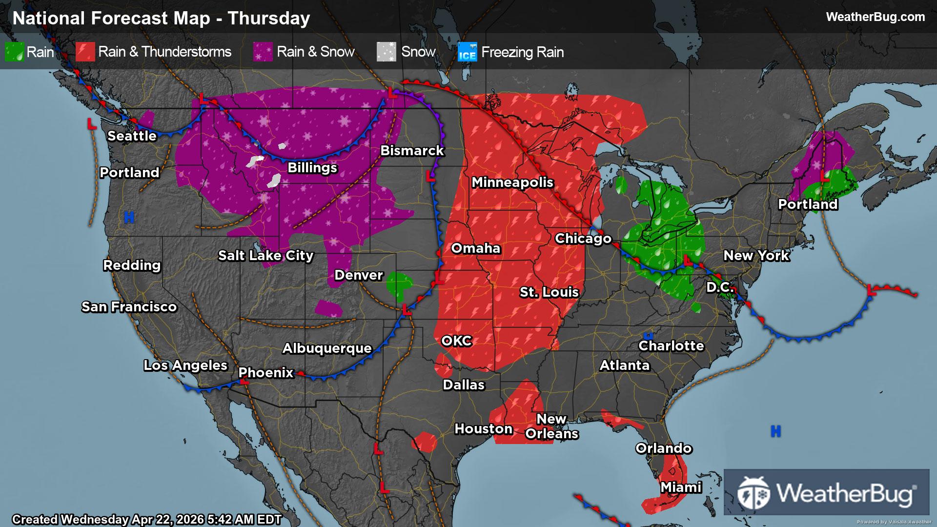 Thursday's Weather Outlook