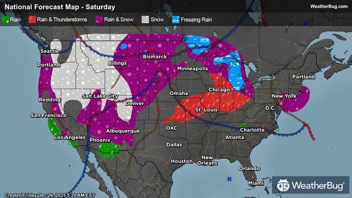 Saturday's Weather Outlook