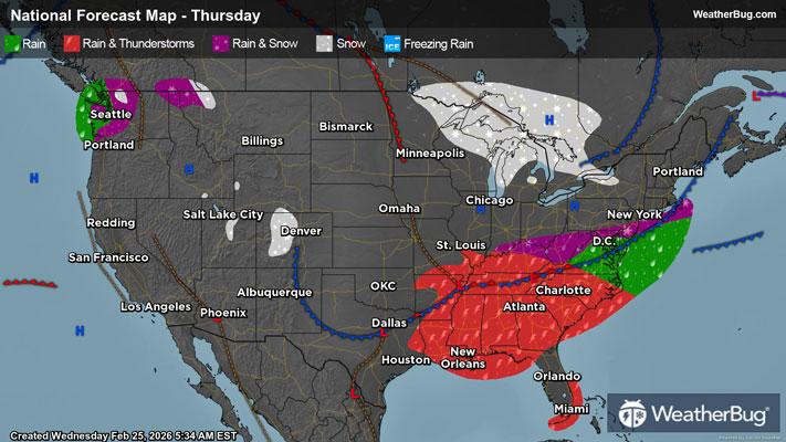 Thursday's Weather Outlook
