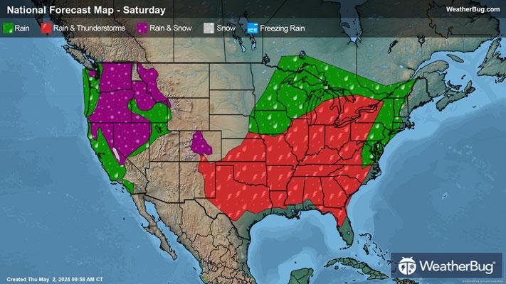 Saturday's Weather Outlook