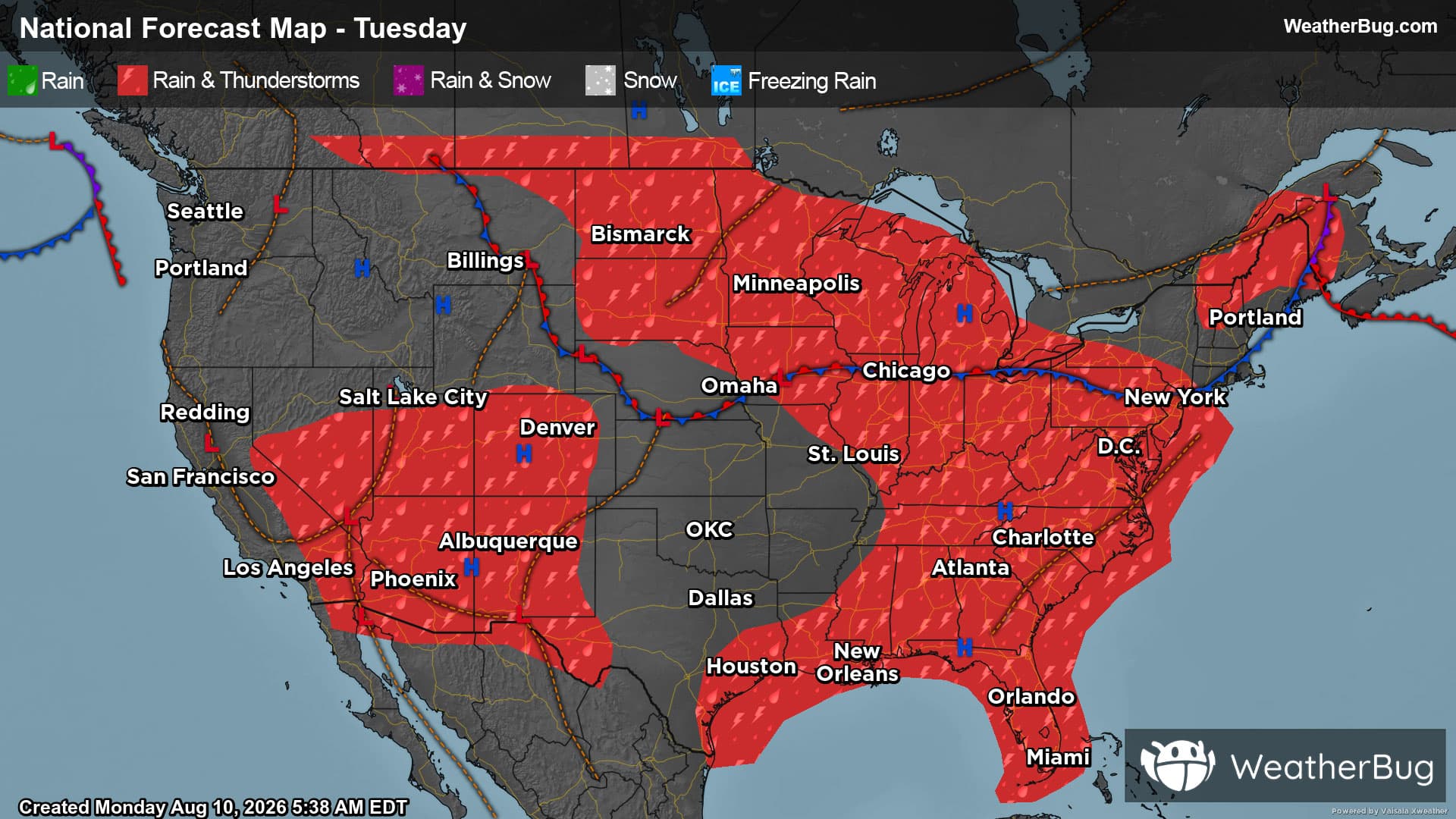Tuesday's Weather Outlook