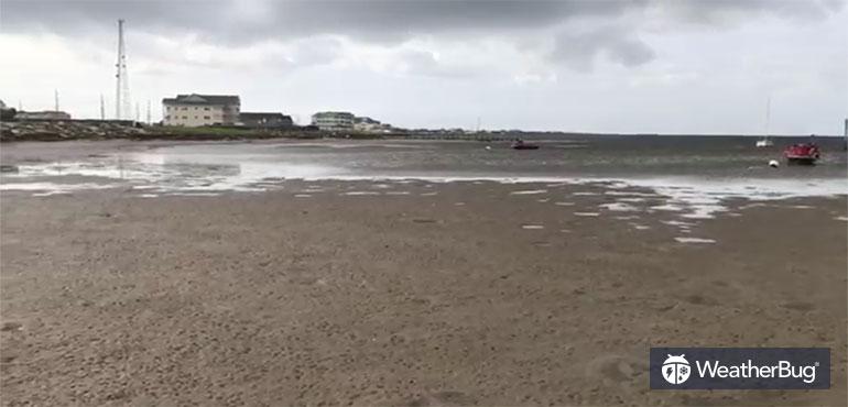 Low tide in the Outer Banks of North Carolina was taken further out to sea by Irma's winds.